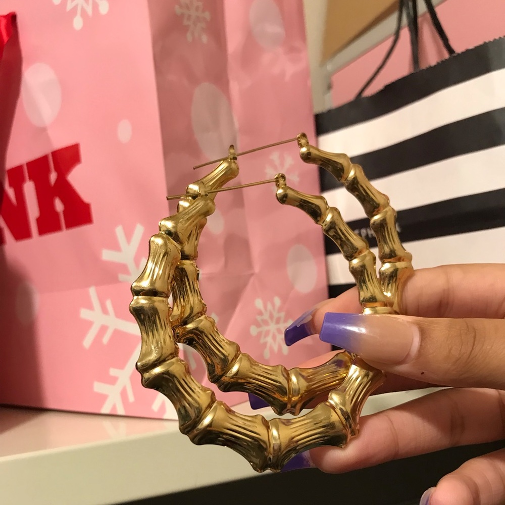 Gold Bamboo Hoops